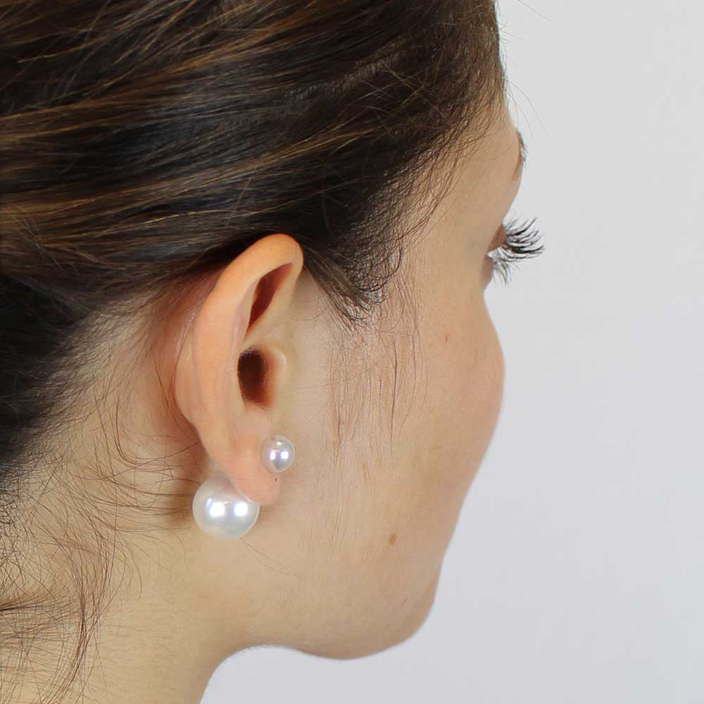 Buy double Pearl earringsPearl back earrings Front back earringsLucky  Four Leaf Clover pearl stud earrings Online at desertcartINDIA