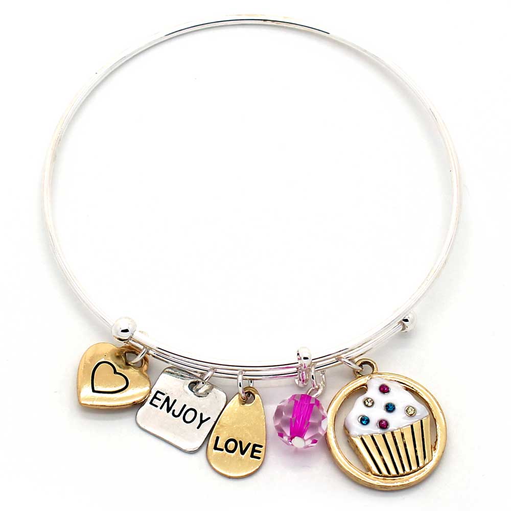 Cupcake Polish logo Charm Bracelet