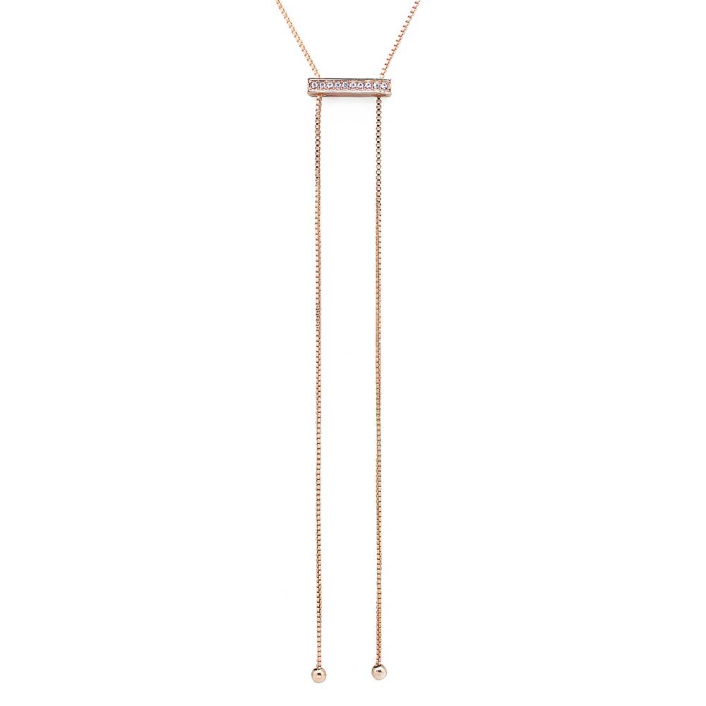 Rose Gold and Black Bar Necklace Set