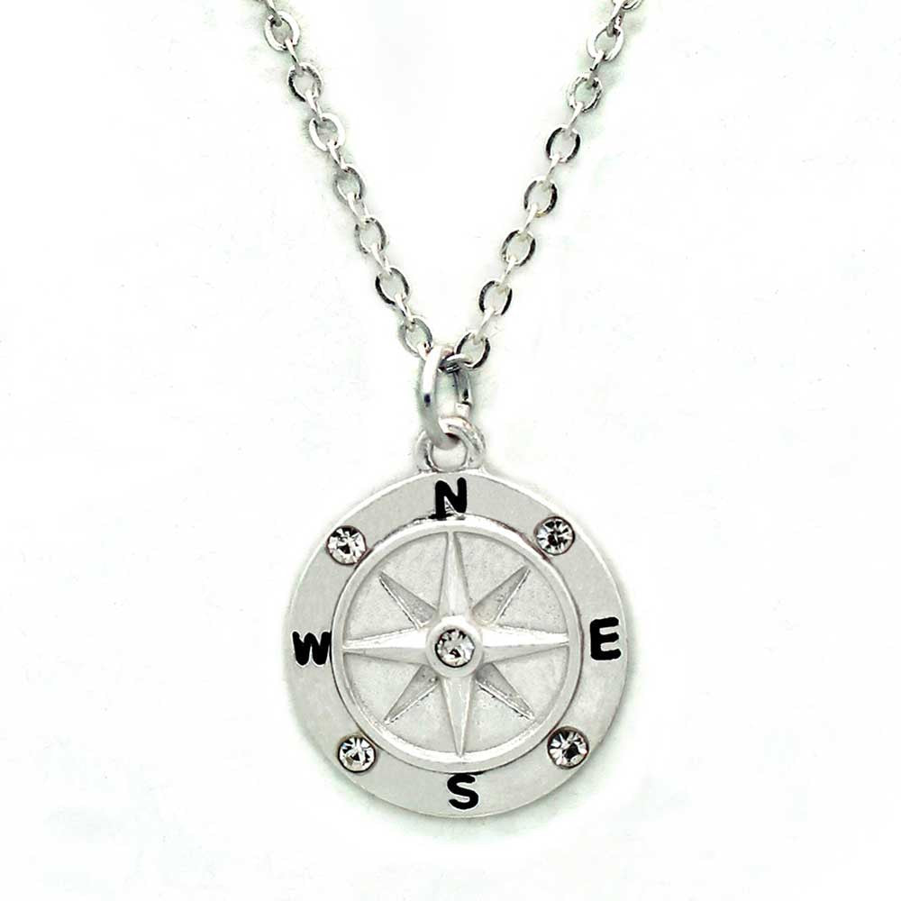 Engraved Compass Necklace