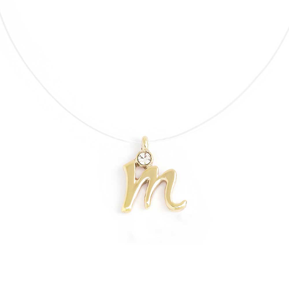 Initial Necklace Letter M Gold White – The Petal Archive