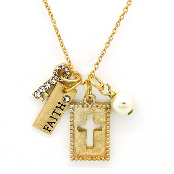 VILLCASE Crystal Keychain Christian Gifts for Women Gold Keychain Crucifix  Pendant Items under 1 Cross Pendant Charms Religious Charms Christ Cross