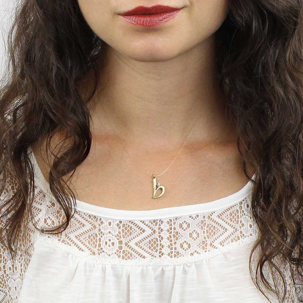 Buy Gold Plated Pearl B - Initial Pendant Necklace by Raya by Vijeta R  Online at Aza Fashions.